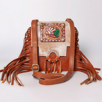 American Darling Cross Body Hand Tooled Hair on-Genuine Leather Western Women Bag Handbag Purse | Crossbody for Cute